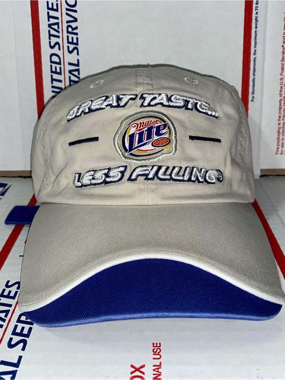 Miller Lite Baseball Cap Great Taste... 👅 🍺 Less Filling vtg y2k 2000s hat beer